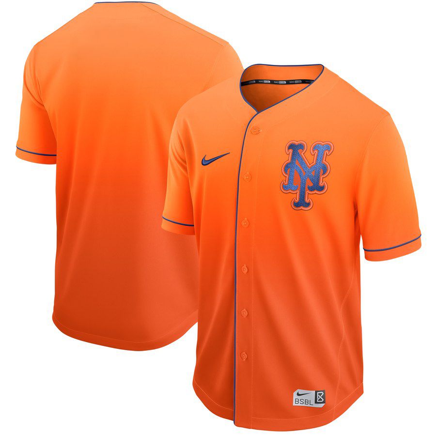 Men New York Mets Blank Orange Nike Fade MLB Jersey->new york mets->MLB Jersey